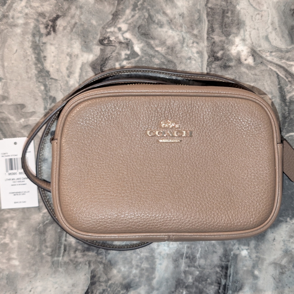 Coach Dark Stone Leather Crossbody